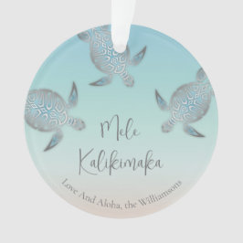 Silver Turtles | Mele Kalikimaka | Foto van de fam Ornament