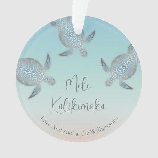 Silver Turtles | Mele Kalikimaka | Foto van de fam Ornament (voorkant)