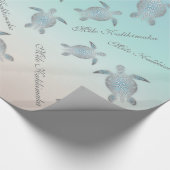 Silver Turtles | Mele Kalikimaka | Kerstmis Cadeaupapier (Hoek)