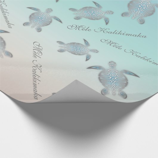 Silver Turtles | Mele Kalikimaka | Kerstmis Cadeaupapier (Hoek)