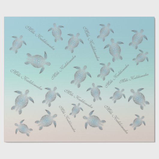 Silver Turtles | Mele Kalikimaka | Kerstmis Cadeaupapier (Vlak)