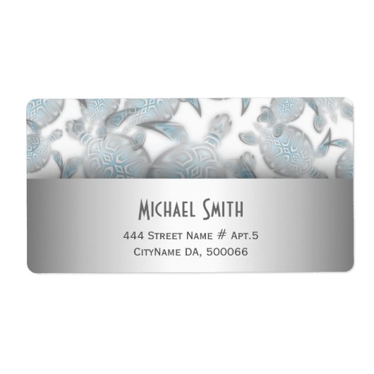 Silver Turtles Pattern Etiket (Voorkant)