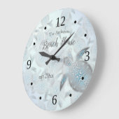 Silver Turtles Pattern Familienaam Coastal Grote Klok (Hoek)