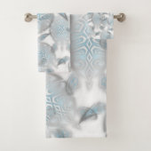 Silver Turtles  Pattern Nautical Bad Handdoek (Insitu)