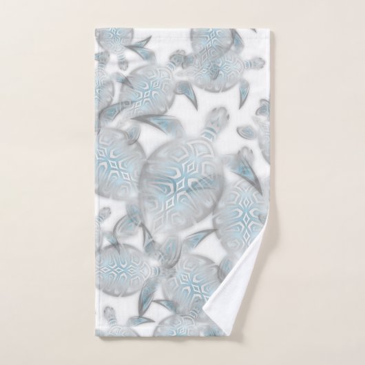 Silver Turtles  Pattern Nautical Bad Handdoek (Handdoek)
