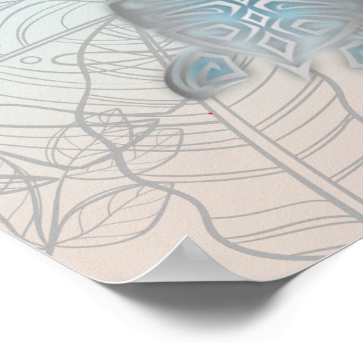 Silver Turtles Turquoise Beach Wedding Poster (Hoek)