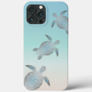 Silver Turtles Turquoise Coastal Maritime Case-Mate iPhone Case