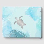 Silver Turtles Turquoise Ink Coastal House Gastenboek (Achterkant)