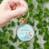 Silver Turtles Turquoise Ink Familienaam Coastal Sleutelhanger (Hand)