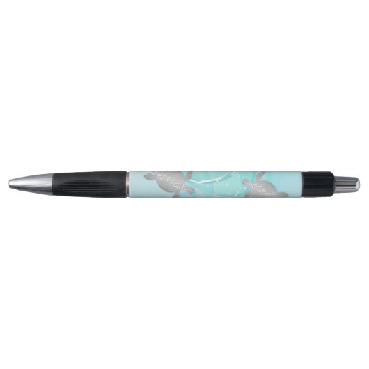 Silver Turtles Turquoise Ink Maritime Pen (Voorkant)