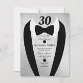 Silver Tuxedo Bow Stropdas Mannen 30th Birthday In Kaart (Voorkant)