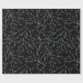 Silver Twigs op Black Cadeaupapier (Vlak)