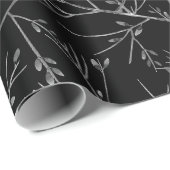 Silver Twigs op Black Cadeaupapier (Rol Hoek)