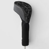 Silver Twigs op Black Golfheadcover (Schuin)