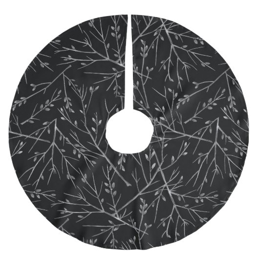 Silver Twigs op Black Kerstboom Rok (Voorkant)