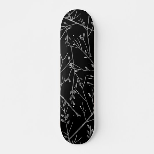Silver Twigs op Black Persoonlijk Skateboard (Voorkant)