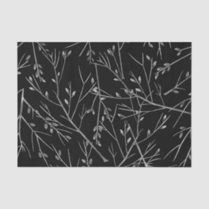 Silver Twigs op Black Tissuepapier