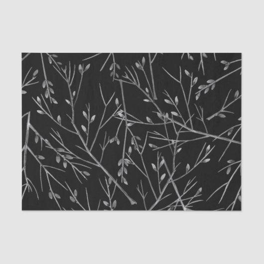 Silver Twigs op Black Tissuepapier (Voorkant)