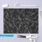 Silver Twigs op Black Tissuepapier (Craft)