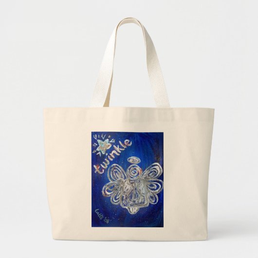 Silver Twinkle Angel Art Canvas tas (Voorkant)