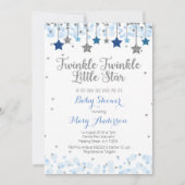 Silver Twinkle Twinkle Little Star Baby shower Kaart (Voorkant)