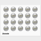 Silver Two Hearts Intertwined Wedding Ronde Sticker (Vel)