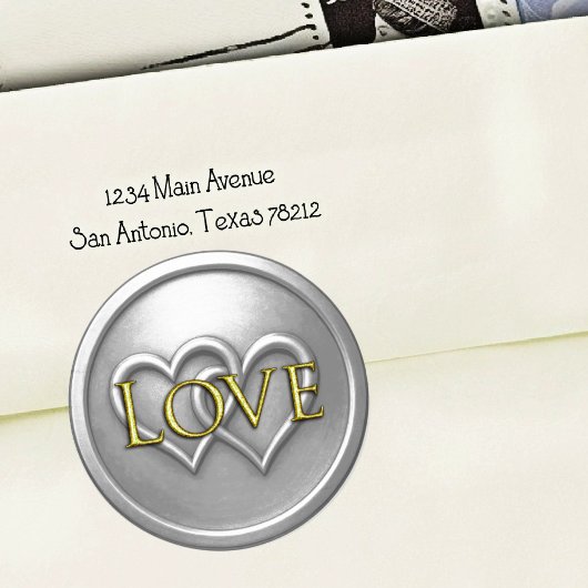 Silver Two Hearts Intertwined Wedding Ronde Sticker