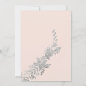 Silver typografie Floral blush roze Bat Mitzvah Kaart (Achterkant)