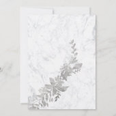 Silver typografie Floral white marble quinceanera Kaart (Achterkant)