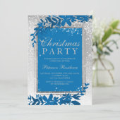 Silver typografie leaf sneeuwelegant kerst kaart (Staand voorkant)