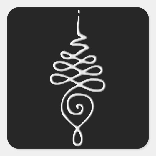 Silver Unalome  Vierkante Sticker (Voorkant)