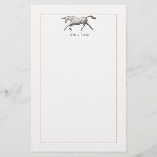 Silver Unicorn Briefpapier (Voorkant)