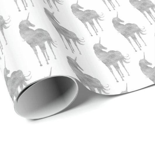 Silver Unicorn Cadeaupapier (Rol Hoek)