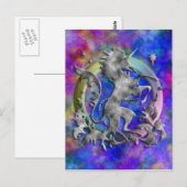 Silver Unicorn Herald Briefkaart (Voorkant / Achterkant)