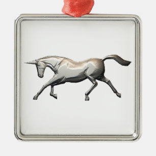 Silver Unicorn Metalen Ornament