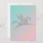SILVER UNICORN PASTEL MERMAID PATTERN BIRTHDAY KAART (Achterkant)