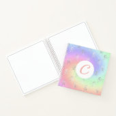 Silver Unicorn Pastel Ombre Initiaal Sketchbook Notitieboek (Binnen)