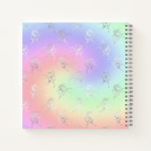 Silver Unicorn Pastel Ombre Monogram Sketchbook Notitieboek (Achterkant)