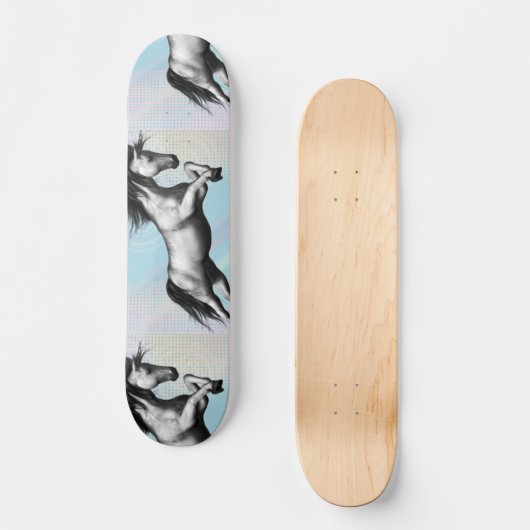 Silver Unicorn Skateboard (Voorkant)
