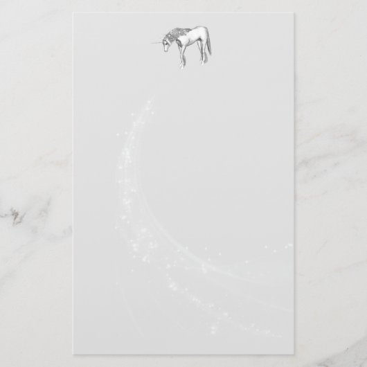 Silver Unicorn Stationery Briefpapier (Voorkant)