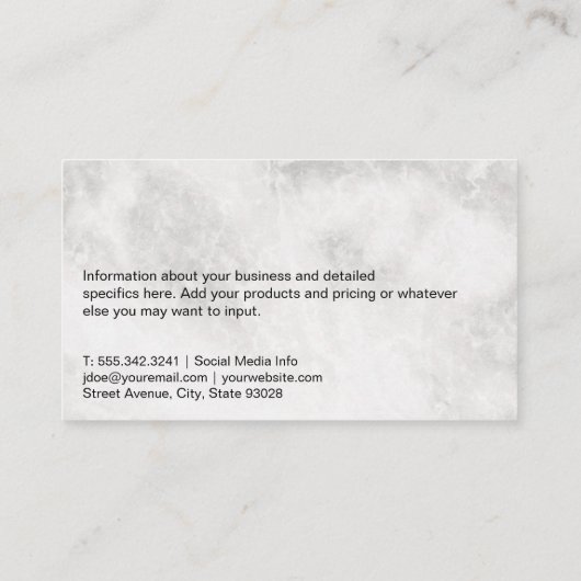 Silver Utensils Logo | Marmer Visitekaartje (Achterkant)