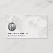 Silver Utensils Logo | Marmer Visitekaartje (Voorkant)