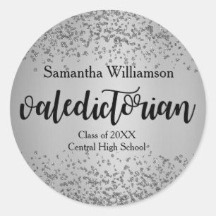 Silver Valedictorian gepersonaliseerde gouden Stic Ronde Sticker