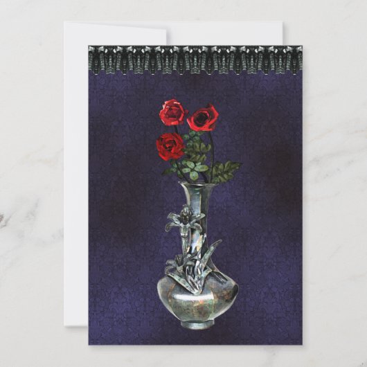 Silver Vase Gothic Invitation Kaart (Voorkant)