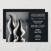 Silver Vases-uitnodiging voor het opwarmen van het Kaart (Voorkant / Achterkant)