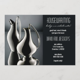 Silver Vases-uitnodiging voor het opwarmen van het Kaart