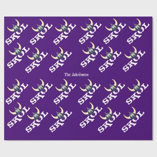 Silver Viking Helmet Skol Wrapping Paper Cadeaupapier (Vlak)