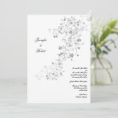 Silver Vines bruiloft uitnodiging (Staand voorkant)