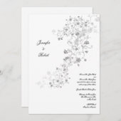 Silver Vines bruiloft uitnodiging (Voorkant / Achterkant)