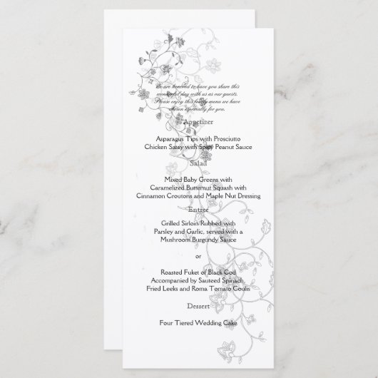 Silver Vines Menu (Voorkant / Achterkant)